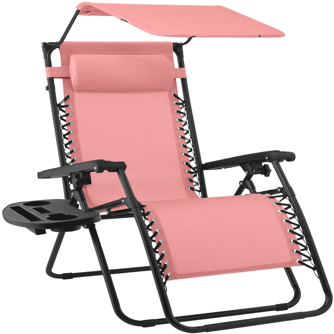 Best Choice Products 30” Extra Wide Folding Zero Gravity Patio Lounge Chair w/Adjustable Canopy Shade